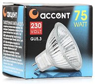 Лампа галогеновая АКЦЕНТ JCDR 230В 75W GU5.3 с отраж. и защит. стеклом